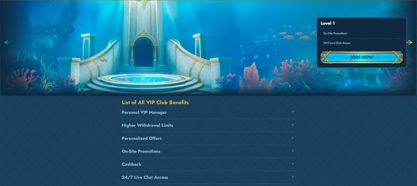 Casea Casino VIP programme — five levels with cashback up to 15%